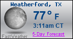 Weather Forecast for Weatherford, TX