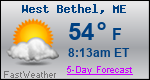Weather Forecast for West Bethel, ME