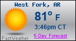 Weather Forecast for West Fork, AR