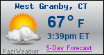 Weather Forecast for West Granby, CT