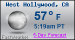 Weather Forecast for West Hollywood, CA