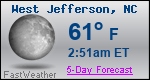 Weather Forecast for West Jefferson, NC