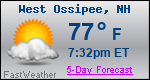 Weather Forecast for West Ossipee, NH