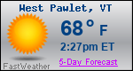 Weather Forecast for West Pawlet, VT