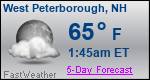 Weather Forecast for West Peterborough, NH