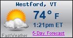 Weather Forecast for Westford, VT