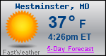 Weather Forecast for Westminster, MD