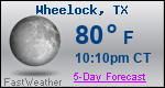 Weather Forecast for Wheelock, TX