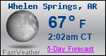 Weather Forecast for Whelen Springs, AR