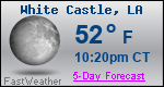 Weather Forecast for White Castle, LA