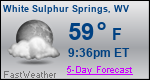 Weather Forecast for White Sulphur Springs, WV