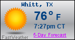Weather Forecast for Whitt, TX