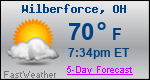 Weather Forecast for Wilberforce, OH