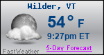 Weather Forecast for Wilder, VT