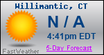 Weather Forecast for Willimantic, CT
