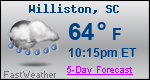 Weather Forecast for Williston, SC