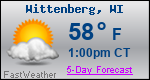 Weather Forecast for Wittenberg, WI