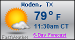 Weather Forecast for Woden, TX