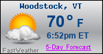 Weather Forecast for Woodstock, VT