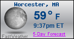 Weather Forecast for Worcester, MA