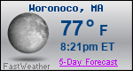 Weather Forecast for Woronoco, MA