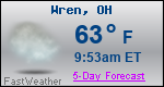 Weather Forecast for Wren, OH