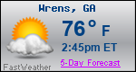 Weather Forecast for Wrens, GA