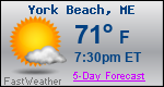 Weather Forecast for York Beach, ME
